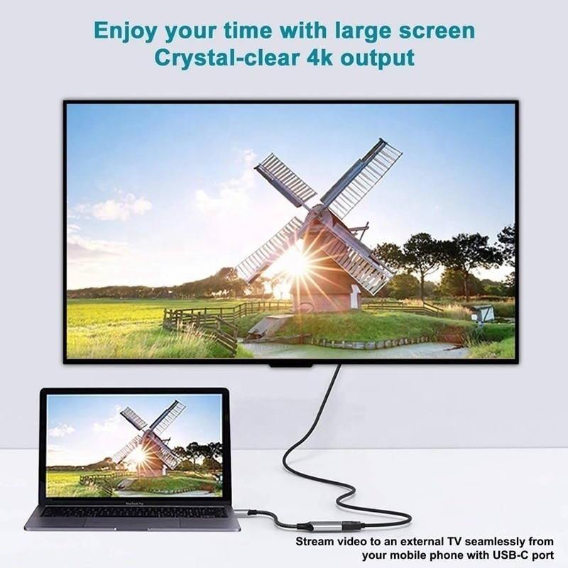 ชาย-หญิง USB 3.1 ประเภท C เป็น HDMI HDTV Cable Adapter Converter 4K 60Hz 1080P CCA คอนดิวเตอร์