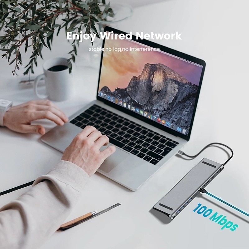 11 ใน 1 USB Type C Multifunctional Hub Adapter สําหรับคอมพิวเตอร์และโทรศัพท์มือถือ