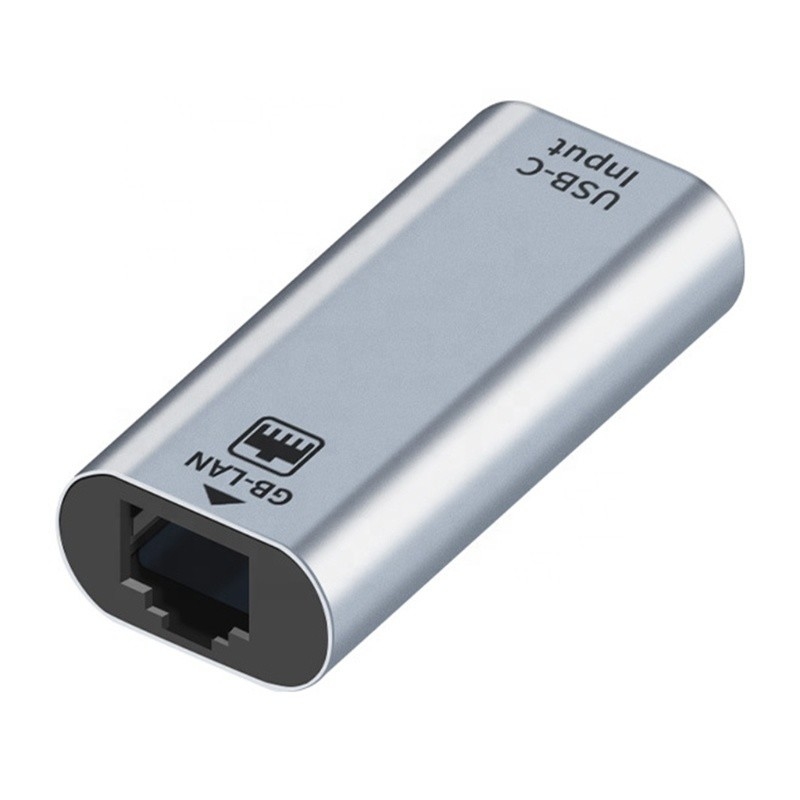 USB C ตัวปรับโพร์ตหญิงสู่อีเทอร์เน็ต ความเร็ว 10/100/1000 Mbps สําหรับการเชื่อมต่อเครือข่ายที่รวดเร็ว