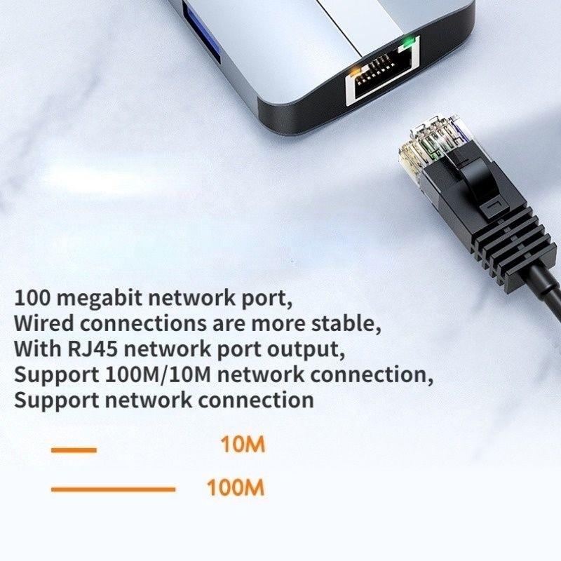 สถานี dock USB C Type C Hub Multiport มีฟังก์ชันเครือข่ายการชาร์จโอนวีดีโอ