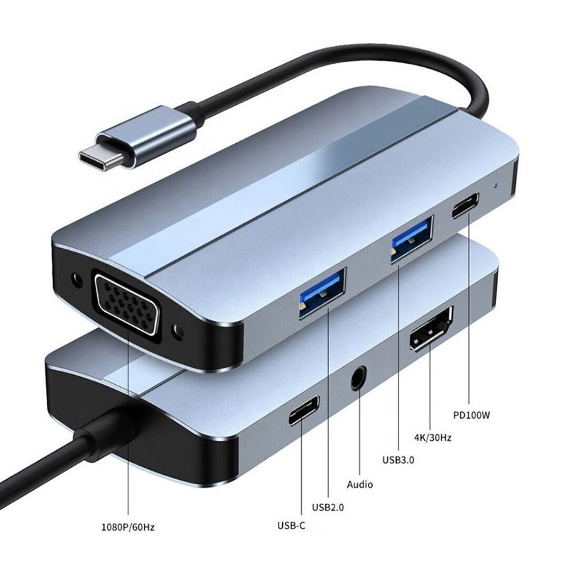 11 ใน 1 USB-C Hub Type-C To HDMI USB3.0 USB2.0 SD TF Adapter Hub พร้อมเครื่องอ่านการ์ด
