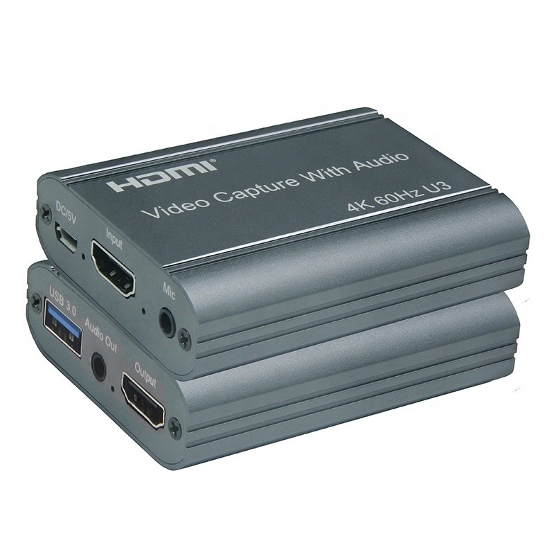 การ์ดถ่ายวิดีโอมืออาชีพ 4K 60Hz HDMI ถึง USB3.0 พร้อมออกเสียงและ USB 30