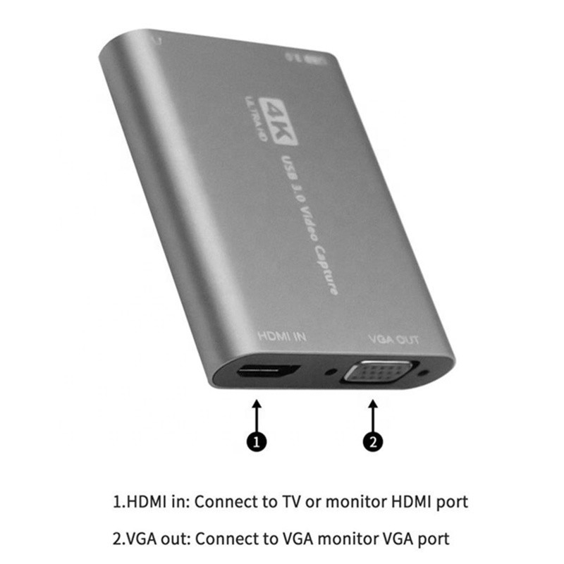 USB 3.0 HDMI Video Capture DVR Card Box With Mic VGA Loop Out สําหรับกล้องคอมพิวเตอร์ Xbox