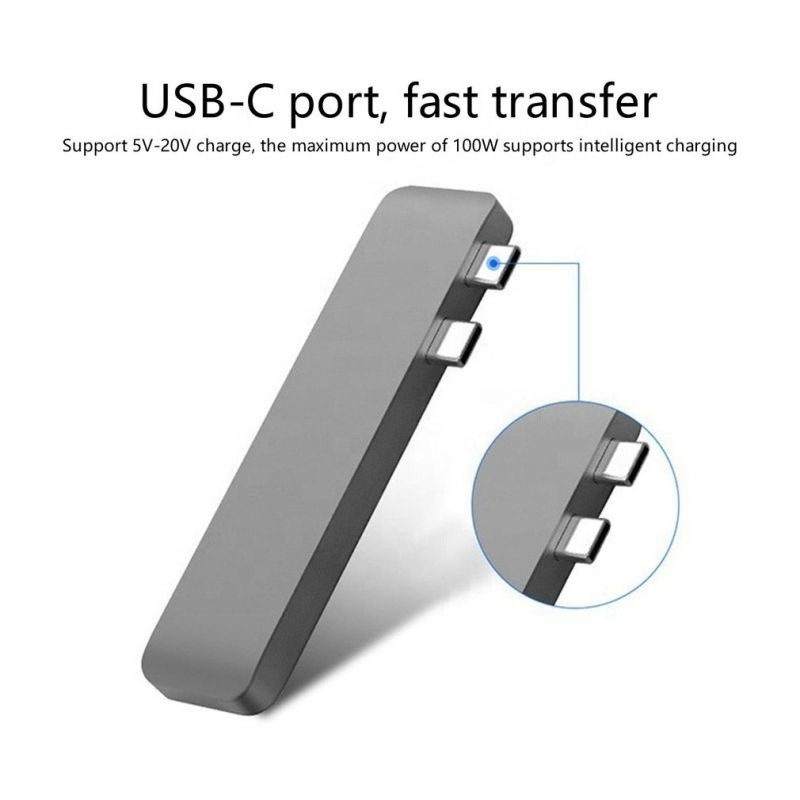 สถานี dock 7-in-2 Hub ด้วยการเข้าแบบ C แบบชายแบบสองแบบ และ USB 3.1 แบบอินเตอร์เฟส