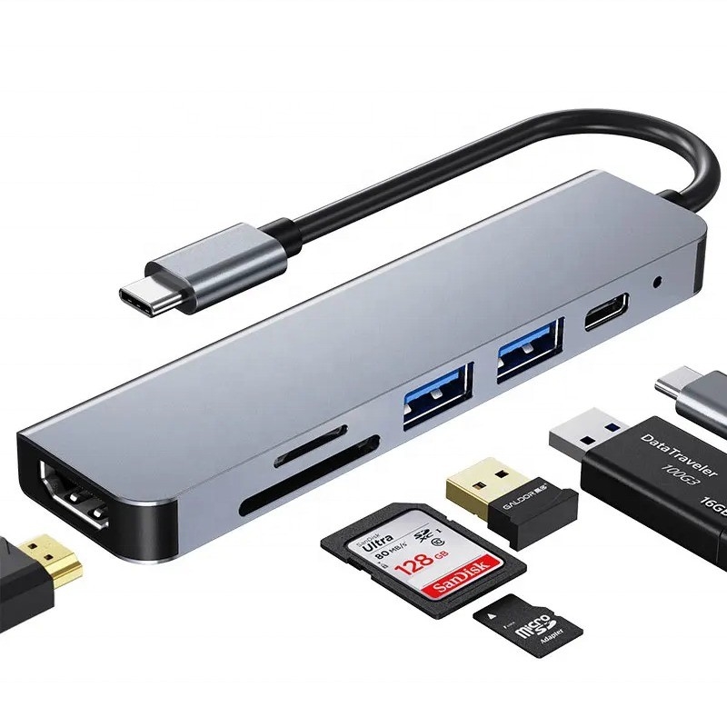 USB 3.1 Docking Station Hub พร้อม 4K HDMI USB3.0 TF SD Card Reader และการชาร์จ PD 87W