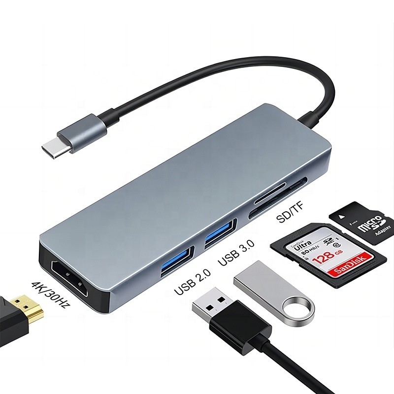 11 ใน 1 USB-C Hub Type-C To HDMI USB3.0 USB2.0 SD TF Adapter Hub พร้อมเครื่องอ่านการ์ด