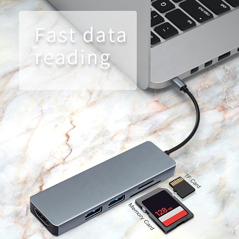 11 ใน 1 USB-C Hub Type-C To HDMI USB3.0 USB2.0 SD TF Adapter Hub พร้อมเครื่องอ่านการ์ด