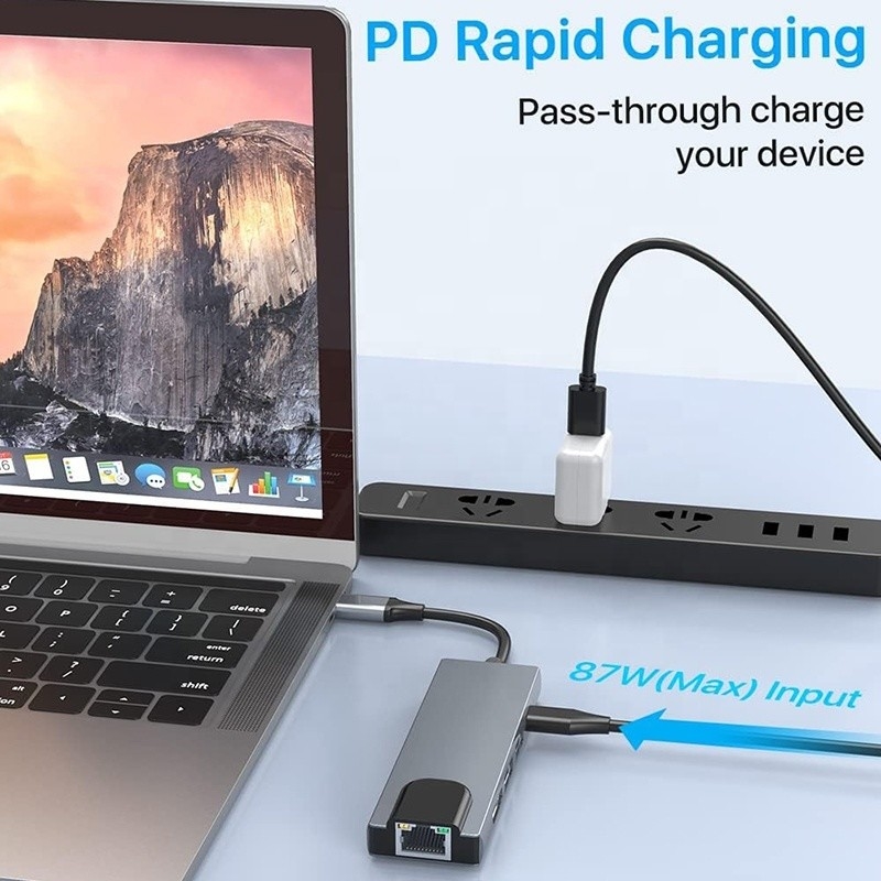 USB C Adapter 13 in 1 4K HDMI Hub Type C to HDMI 4K USB 3.0 2.0 PD เครื่องแปลงการชาร์จ