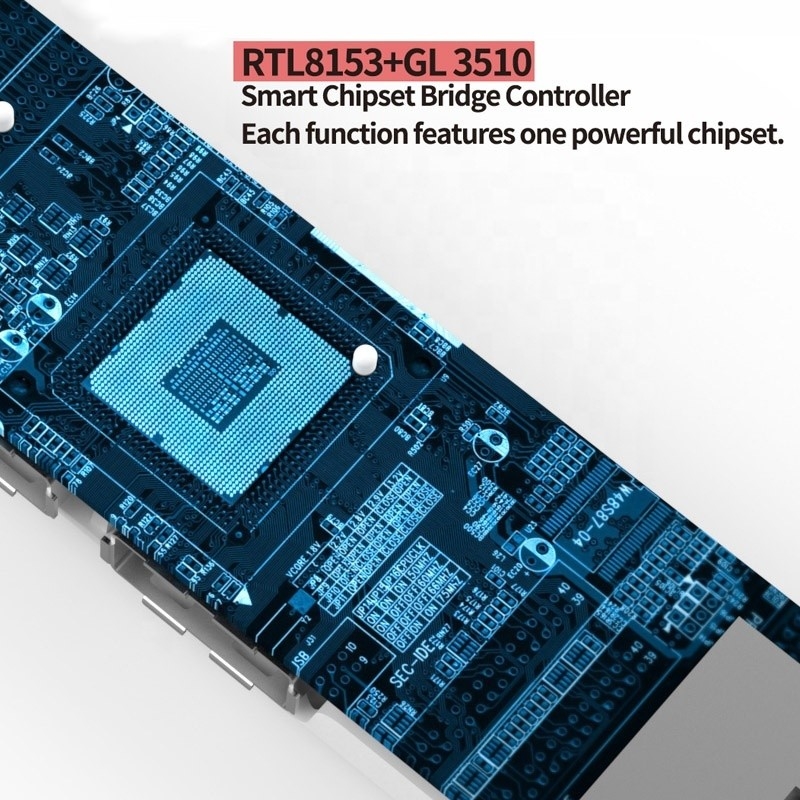 USB 3.1 ประเภท C ถึง 9 ท่าทาง USB3.0 ฮับด้วย Gigabit Ethernet RJ45 Lan Port Adapter สีเทา