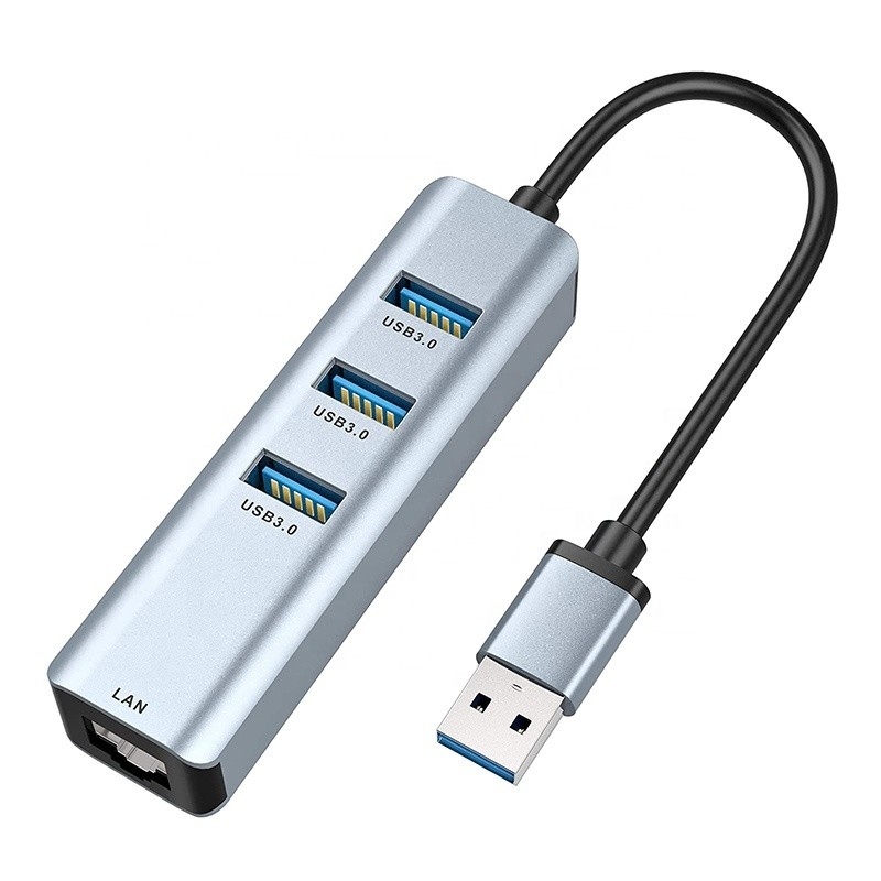 USB 3.0 ถึง 6 Port USB Hub และ 1000Mbps Ethernet Adapter สําหรับความเหมาะสมชาย-หญิง