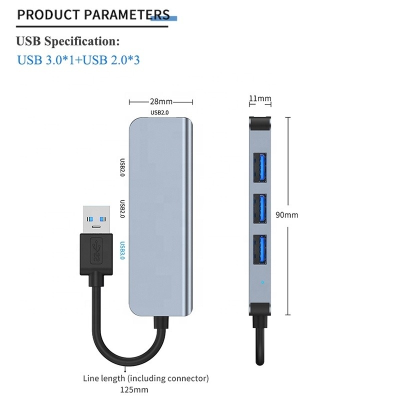 USB 3.0 3x USB 2.0 หญิง Output Hub 2-4 Port USB 3.0/2.0 Multi Powered Fast Extender