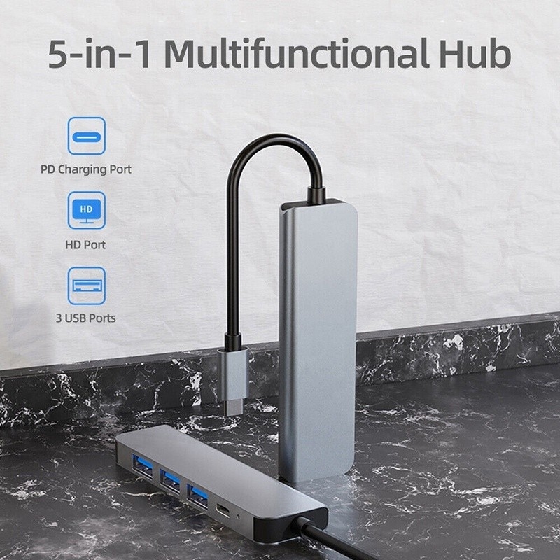 อัตราการกําหนด 6 ใน 1 USB C Type-C Hub ถึง 4K HDMI และ USB 3.0 สําหรับ Macbook OEM/ODM