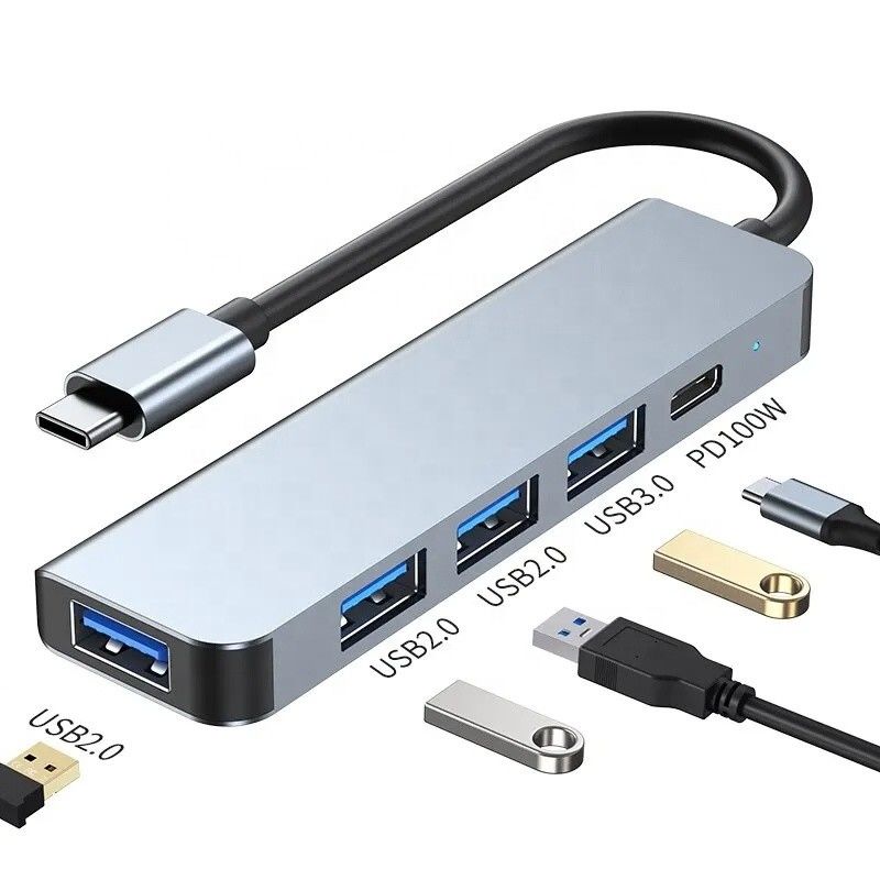 9-in-1 USB C Type C Adapter Hub พร้อมการชาร์จ PD 100W และการออก USB3.0 3*USB2.0