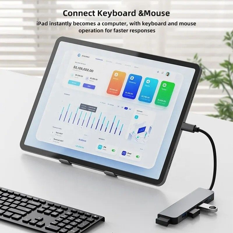 9-in-1 USB C Type C Adapter Hub พร้อมการชาร์จ PD 100W และการออก USB3.0 3*USB2.0