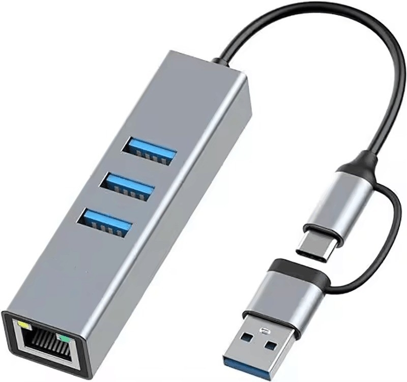 USB Type-C to Ethernet Adapter พร้อม 14 Port USB 1000 Mbit/s Gigabit RJ45 LAN Hub