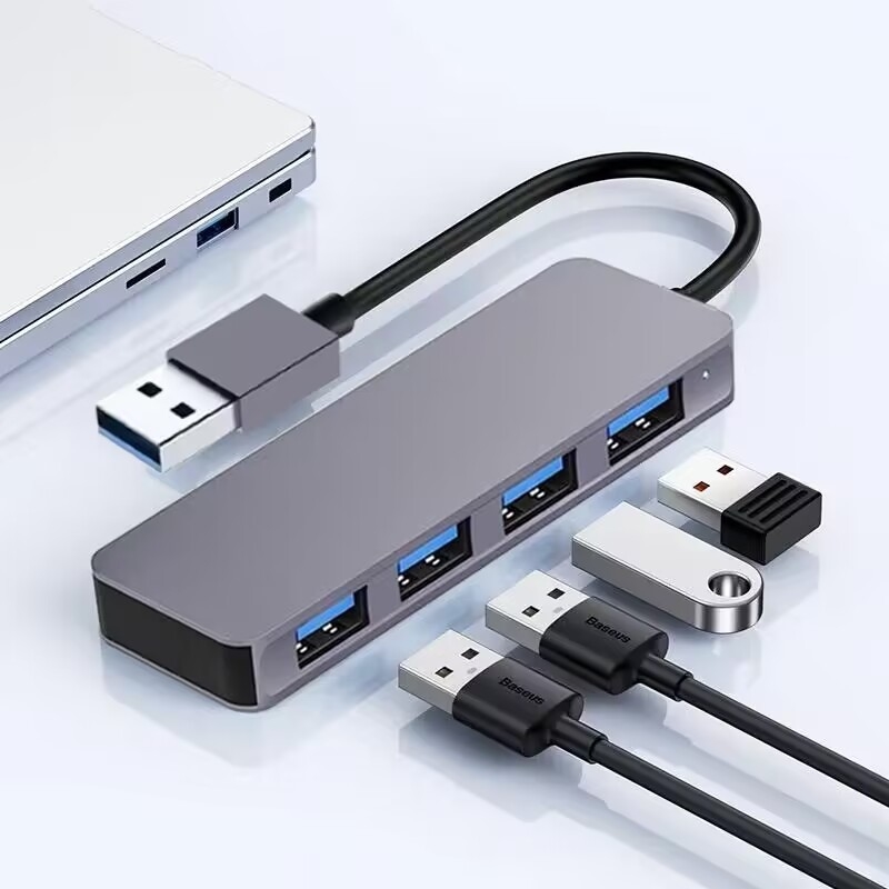 ความเร็วสูง 4 ท่า USB 3.0 HUB 5Gbps USB C พกพา พร้อมอุปกรณ์ปรับพลังงานสําหรับ PC Mac Laptop