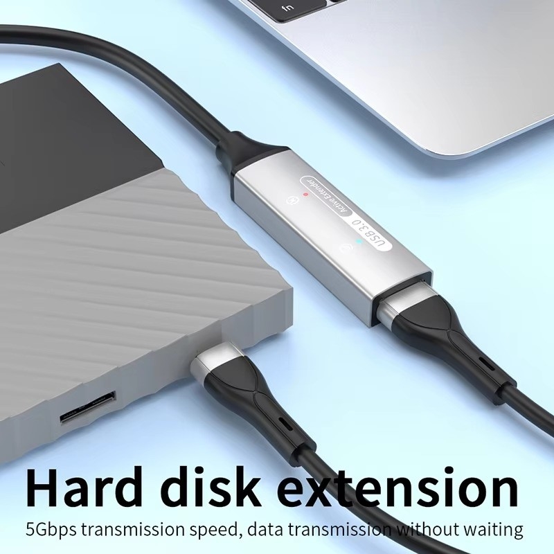 สายขยายฮับ USB 3.0 แบบ A เพศชายไปยังสายข้อมูลเพศหญิง พร้อมพลังงานฮับ USB C ยาวเกิน