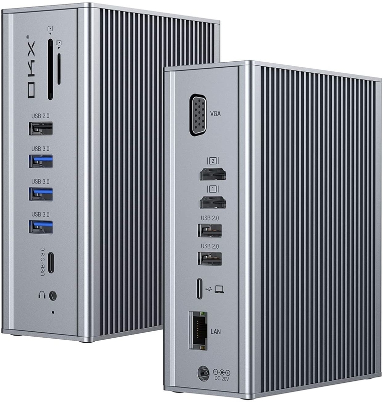 สถานี docking Laptop Usb C Dual HD 4K 16-in-1 สถานี docking ด้วยการสนับสนุน MST