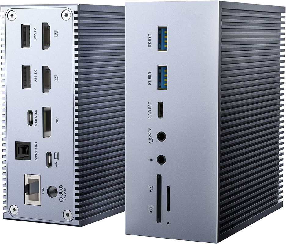 สถานี docking Laptop Usb C Dual HD 4K 16-in-1 สถานี docking ด้วยการสนับสนุน MST