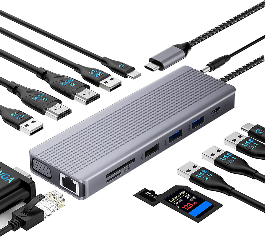 ความยาวที่กําหนดเอง สีเทา USB-C เป็น HDMI 2.1 อัดแปลง 8K 60Hz สําหรับความเร็ว USB Type C 3.1 โน๊ตพ็อต