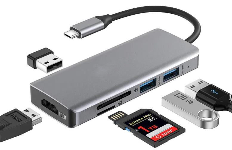 10 ใน 1 USB C Hub To Dual HDMI 4K 60Hz Adapter Dock กับ USB 3.0 Ethernet RJ45 1000Mbps