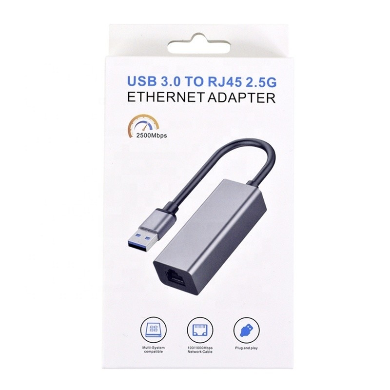 2500Mbps ความเร็วสุดยอด 2.5G USB 3.0 แอดป์การ์ดเครือข่าย พร้อม 2.5G Gigabit Ethernet
