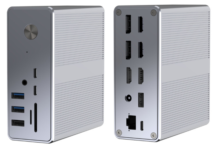 การจัดส่งพลังงานสูงสุด 120W USB-C Hub Docking Station WithMicroSD3.0 Card Reader กับการทํางาน