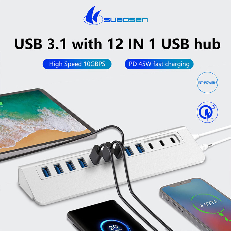 ตัวขยายพอร์ตประเภท C ที่สามารถปรับแต่งได้ พร้อม USB A Connector รองรับ OEM/ODM