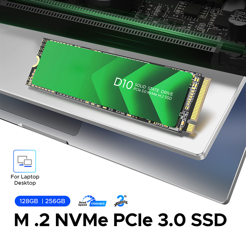 ความเร็วสูง PCIe 3.0 อินเตอร์เฟซ M.2 SSD ด้วยความจุ 128GB และ SATA 6Gb/s Controller