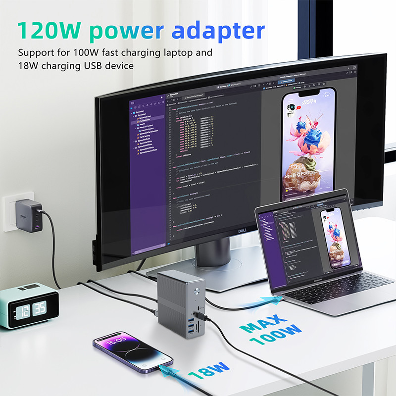 อัดแปลง USB C ความเหมาะสมสูงสําหรับหน้าจอ Windows 8K พร้อมการสนับสนุน OEM และการสนับสนุนหน้าจอ 1K