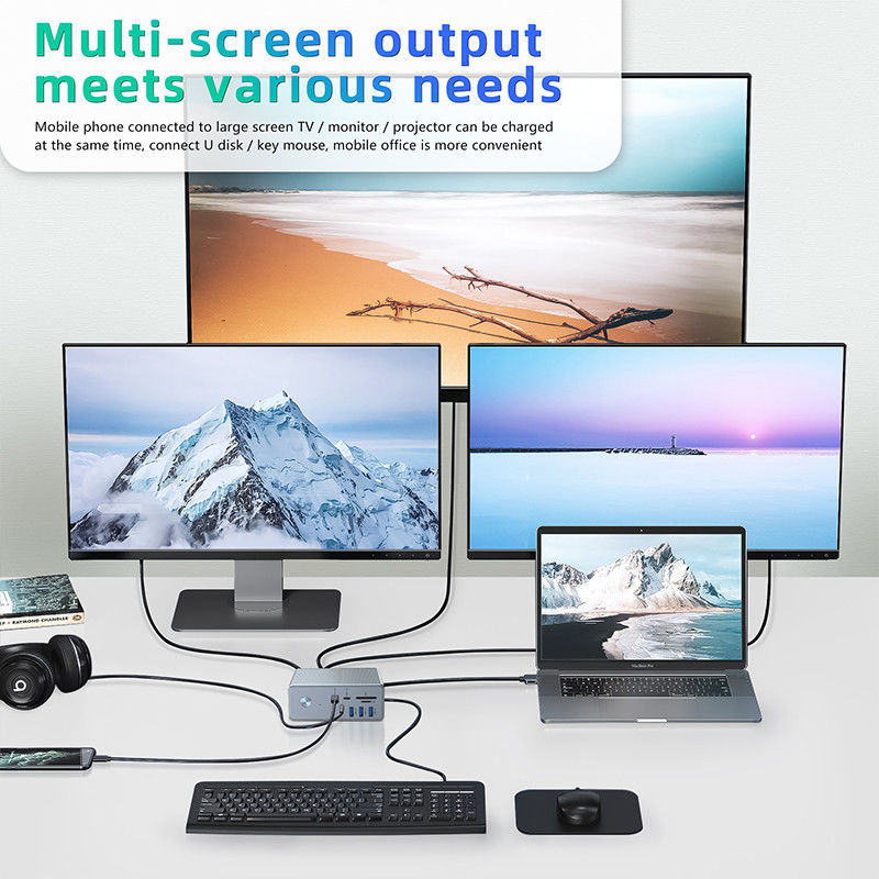 การสนับสนุน Multi-Display สถานี dock USB-C และ Displaylink IC เปลี่ยนแปลงประสิทธิภาพการทํางานของคุณด้วยพอร์ต HDMI 8K