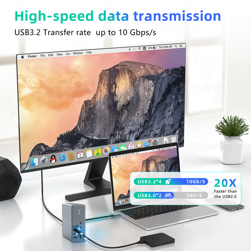 ดีไซน์คอมแพคทิก USB-C Multiport Docking การแก้ไขสุดยอดสําหรับผู้ใช้ Chrome OS