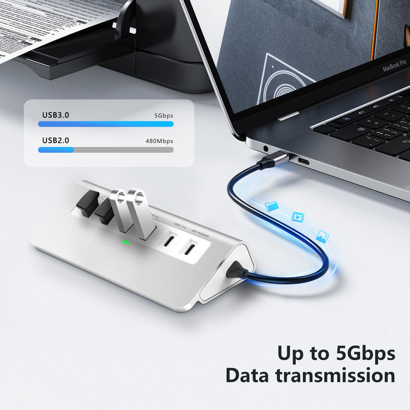 คุณสมบัติเพิ่มเติม สถานี dock USB-C 9 ใน 1 พร้อมคู่มือการใช้งานและการออกแบบที่คอมแพคต์