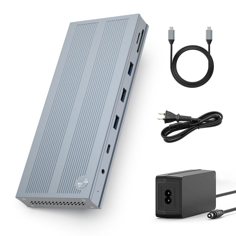 14 ใน 1 สถานี dock USB-C พร้อม Displaylink IC Type C ถึง HDMI รองรับเครื่องจอสามตัวสูงสุด 4K อลูมิเนียมสลัดและ ABS