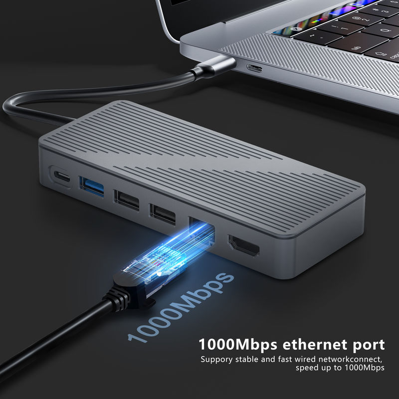 สถานี dock USB-C USB 3.0 1G Ethernet 4K HDMI สําหรับอุปกรณ์ USB C