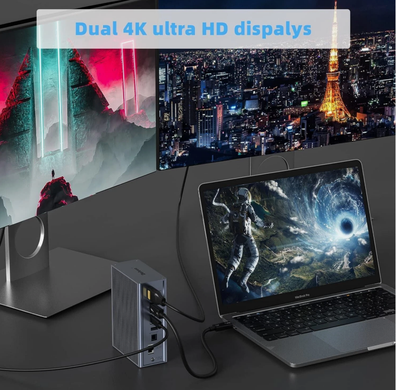 สถานีเชื่อมต่อ Thunderbolt 3 16-in-1 พร้อมเอาต์พุต DP1.4 ความเร็ว 40Gbps และการชาร์จ PD 65W