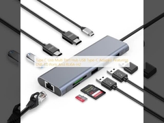 Type C Usb Multi Port Hub USB Type-C Adapter ที่มีพอร์ต USB 3.0 และ RU6A-H2