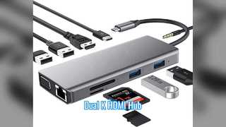 0 ในอะแดปเตอร์ HDMI USB C Hub Dual K 60Hz